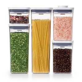 OXO Good Grips Pop Контейнери для зберігання, набір 5 шт, білі, пластик