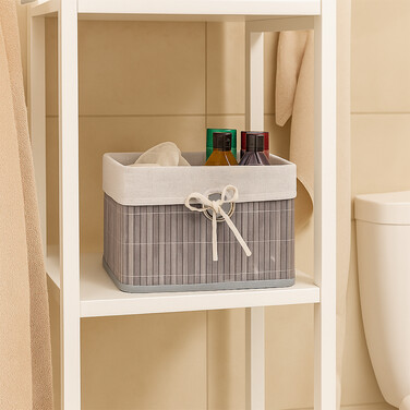 Relaxdays Bamboo Storage Basket Set