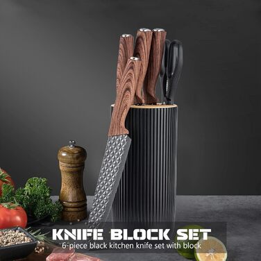 Набір кухонних ножів Justup: 6 предметів, хакі, нержавіюча сталь, професійний, з ергономічними ручками, для кухні