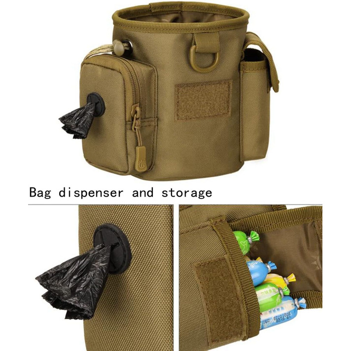 Сумка-мішечок на шнурку для дресирування собак, для полювання, Airsoft, як тренувальна сумка для цуценят, ласощів, іграшок для тварин (чорна)