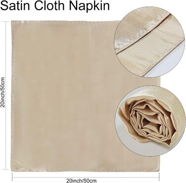 Kalopro 12-Piece Gold Cloth Napkins, Satin Gold Table Napkins, 20x20 inches (50.8x50.8 cm), Washable, Polyester, Reusable Napkins, Fabric for Wedding, Party, Christmas, Table Decoration (Gold)