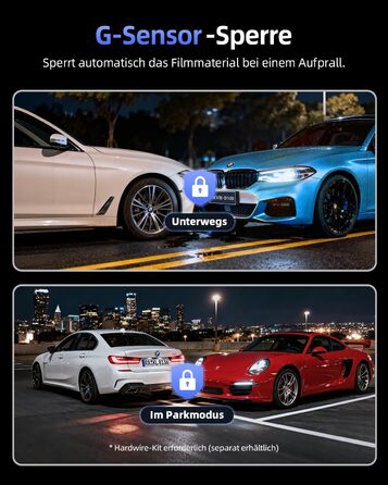 Відеореєстратор автомобільний 4K+1080P Dashcam з Wi-Fi, SD 64GB, нічна зйомка, G-сенсор, паркування