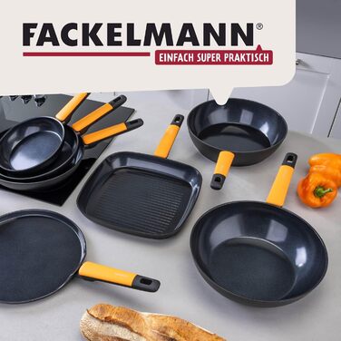 Вок Fackelmann Soft 28 см з керамічним покриттям Greblon CK2, алюмінієвий, з м'якою ручкою