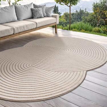 Килим Santo Plus для вітальні та спальні: якісний, легкий у догляді, довговічний, сучасний дизайн, підходить для вулиці, кремовий (200 x 280 см)