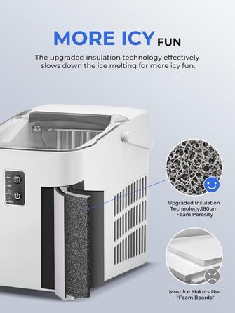Машина для приготування льоду FOHERE: швидке виготовлення, 14 кг/24 год, самоочищення, 2 розміри, для кухні, офісу, бару, вечірки