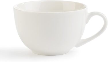Набір чашок для капучино з блюдцями, Bone China, 220 мл, білі, 8 предметів