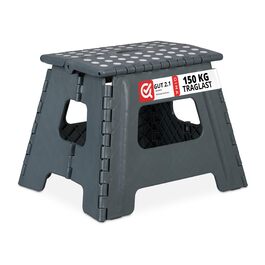 Складний табурет Relaxdays для кемпінгу, дитячий табурет для ванни, сірий, до 150 кг, пластик