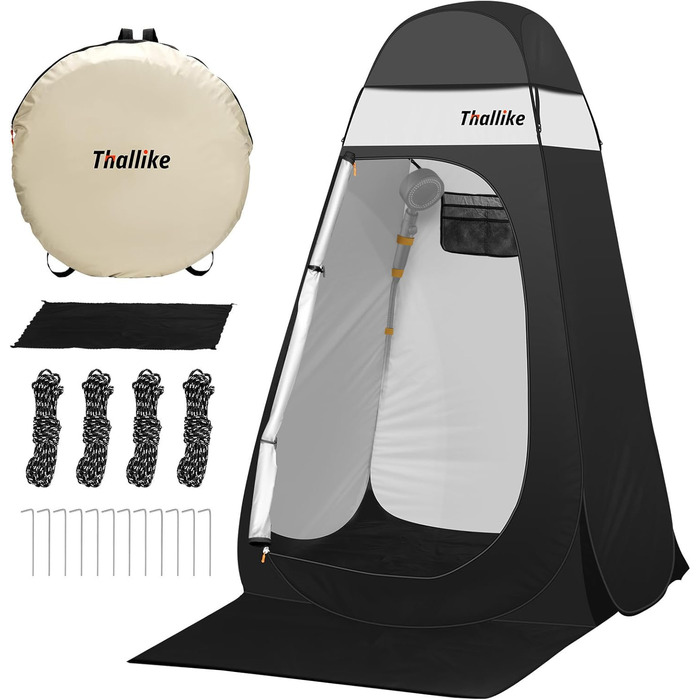 Намет для душу та роздягальні Upgrade Pop Up, 140x140x210 см, чорний, з підлогою