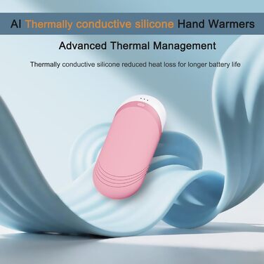 Електричні грілки для рук Karecel 2 шт., акумуляторні, з силікону, 6000mAh, рожеві