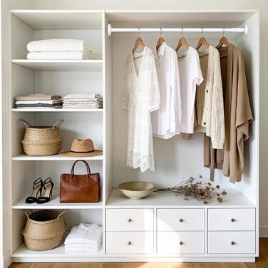 Штанга для карнизів без свердління 100-230 см, біла, Ø25 мм, телескопічна, для душу, вікна та балкону