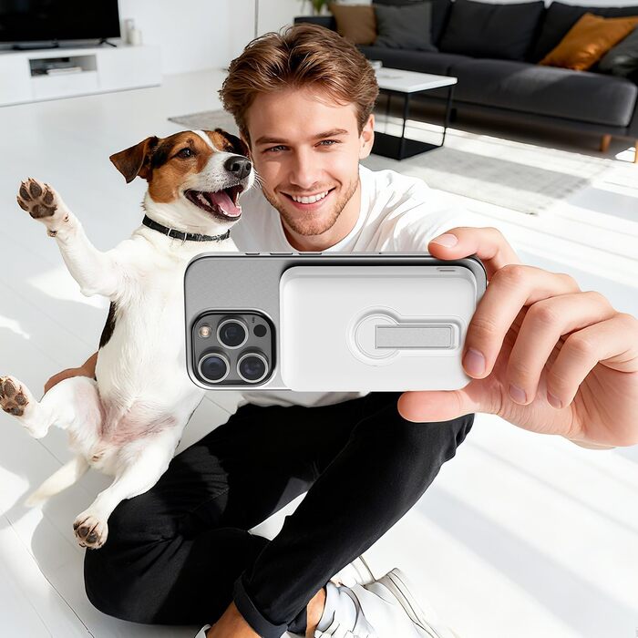 Пауербанк MagSafe, 12000mAh, 22.5W PD, USB-A, бездротова зарядка, Type-C, LED, для iPhone 17/16/15/14/13/12/Pro/Pro Max, білий