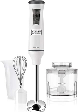 Black+Decker Immersion Blender, 3 Attachments, 600W