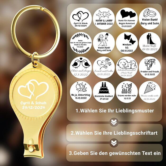60 Personalized 4-in-1 Multifunction Bottle Openers, Gold Nail Clippers, Wedding Favors, Brewery, Private, Customized, Multi-Tool Gifts for Men.
