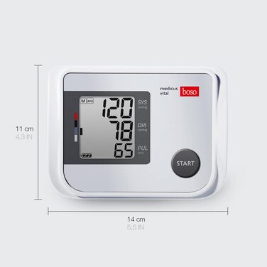 Тонометр BOSO medicus vital для вимірювання артеріального тиску на плечі, 1 шт.