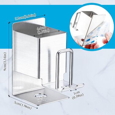 Настінний тримач для зубних щіток (2 шт.), без свердління, для електричних зубних щіток, самоклеючий, срібний