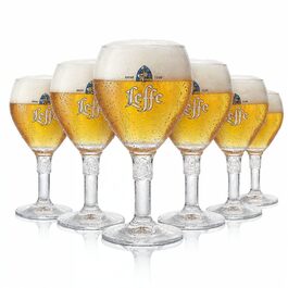 Набір келихів Leffe Large (6 шт) 330 мл для пива Leffe Blonde, Brown, Ruby, Double, Triple + підставки