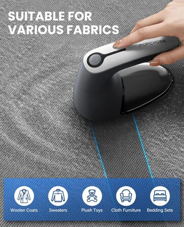 Електричний видалення ворсу POPCHOSE: бездротовий прилад для одягу з 2 лезами, USB-зарядка