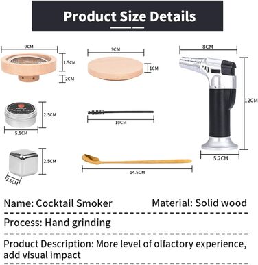 RoseFlower Cocktail Smoker Set, Nostalgie Smoker Set for Whiskey, Drinks, Bourbon, Steak, Fish and Cheese – Infused Smoke for Drinks and Food – House/Garden/Grill - Father's Day Gift (#1)
