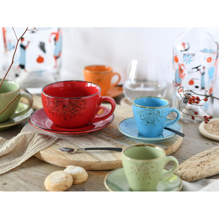 Набір посуду CreaTable Serie Nature Mediterran на 8 осіб для кави капучино, кераміка, для мікрохвильовки та посудомийки