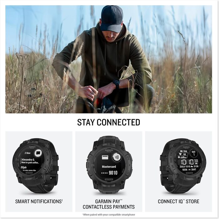 Garmin Instinct 3 Tactical Edition: Тактичний GPS-годинник з сонячним дисплеєм, 45 мм