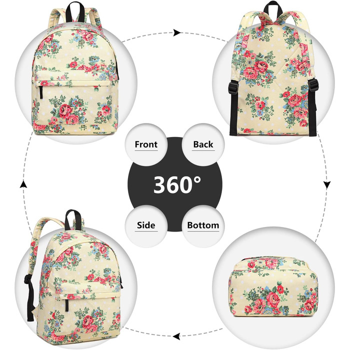 Жіночий рюкзак KONO: стильний рюкзак-сумка для підлітка, дівчини, на кожен день, для школи, роботи, подорожей (бежевий)