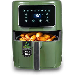 Фритюрниця без оливи Bergner MIDNIGHT з керамічним покриттям, 1800W, 6.9L, 8 програм, 80-200°C, таймер до 30 хв