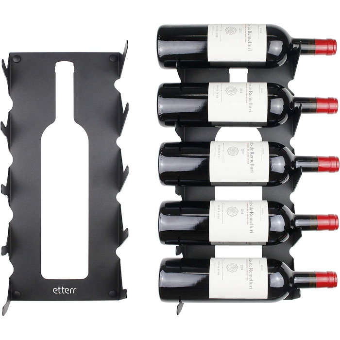 Steel wine rack for all types of wine, with wall mount and decorative molding. (2 x White)
