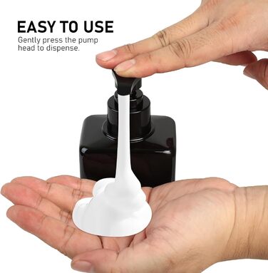 4 флакони для шампуню, мила та гелю для душу, 500 мл, з дозатором, наклейки, градієнт чорного кольору