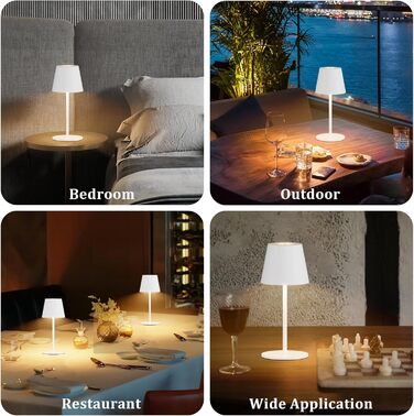 Світлодіодний акумуляторний настільний світильник 26 см, 5000mAh, IP54 (2 шт.) - кемпінговий, для ресторану, спальні, бару