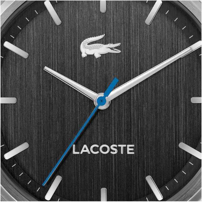 Годинник чоловічий Lacoste Lisbon з кварцовим механізмом, ремінцем з нержавіючої сталі або шкіри (чорний)
