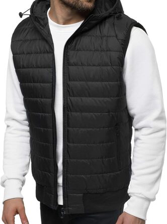 Чоловіча степкова жилетка OZONEE з капюшоном, чорна, розмір XXL | OZONEE JS/MY88