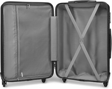 Чохол-валіза KONO, 75 см, сірий: велика валіза на 90 літрів з TSA замком та 4 колесами