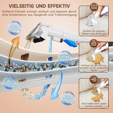 Апарат для чищення м'яких меблів та килимів | Миючий пилосос 18kPa | Для дому, авто та тварин