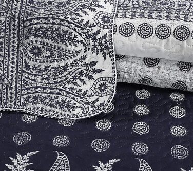 Літній комплект постільної білизни Marina Decoration з покривалом та двома наволочками, візерунок «Квіткові гілки», розмір King