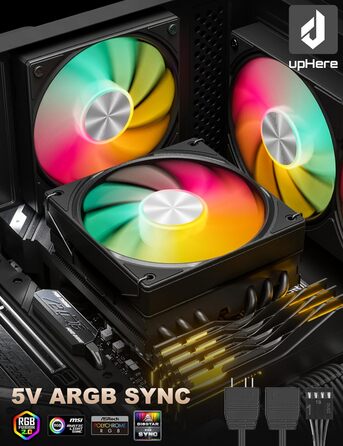 upHere H85KC6: Низькопрофільний кулер для CPU з ARGB підсвічуванням (180W TDP)