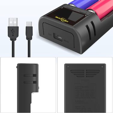 Зарядний пристрій для акумуляторів 21700 18650 LCD, універсальний зарядник для Li-ion, Ni-MH/Ni-CD AA/AAA, 21750, 20700, 26650