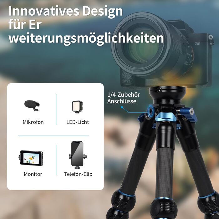 Штатив SIRUI AM-203S Mini з Алюмінію для DSLR, Vlogging - Макс. навантаження 15кг, 42см