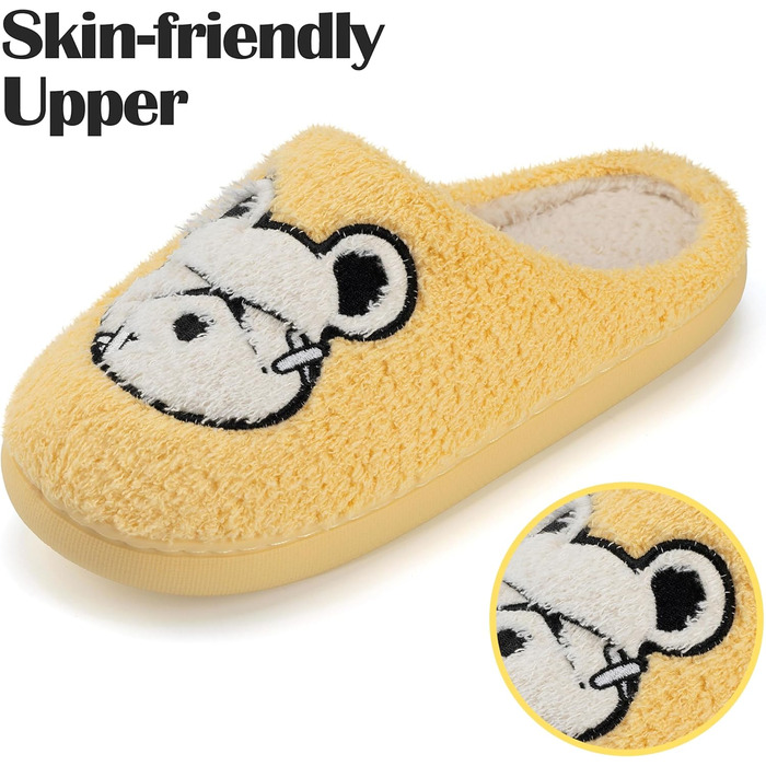 Тапочки зимові Mishansha для жінок та чоловіків, теплі плюшеві, з піною Memory Foam, розмір 36-47, жовті