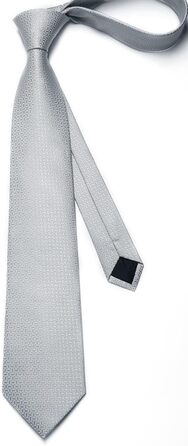 Краватка чоловіча Enlision, краватка та нагрудна хустинка, комплект з краваткою та запонок, шовкова, Paisley, сіра/срібна