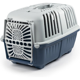 Транспортний бокс для собак Lionto, 55x36x36 см, з ручкою, для собак та котів, до 15 кг, синій