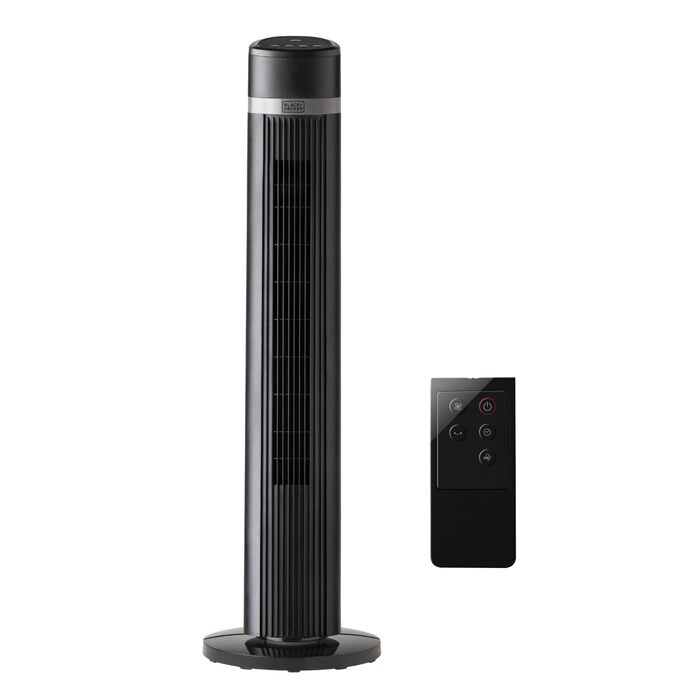 Вентилятор підлоговий BLACK+DECKER 45W, 102 см, пульт, 3 режими, таймер 15 год, чорний