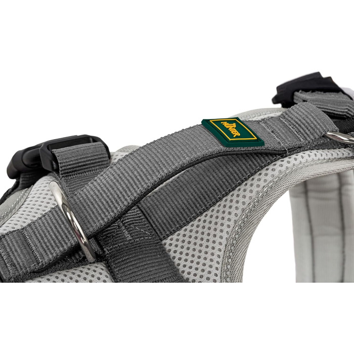 Нашийник для собак HUNTER Maldon, світло-сірий/сірий, м'який, з 3M Scotchlite, регулюється, з м'яким ручним захопленням, розмір S-M