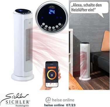 Обігрівач Sichler: Керамічний нагрівач з Wi-Fi, сумісний з Alexa та Google Assistant
