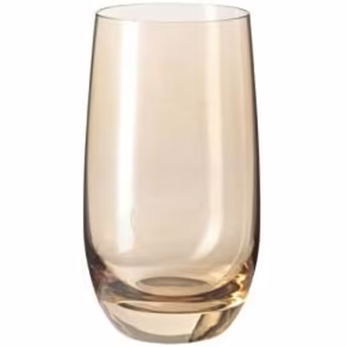 Leonardo Sora Drinking Glasses, Set of 6, Dishwasher-Safe Water Glasses, Colorful Drinking Cups, Modern Juice Glass Set, Brown, 390 ml, 018041