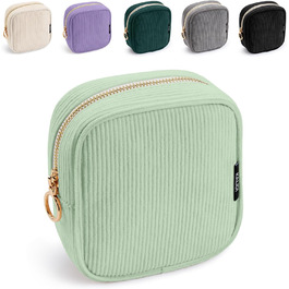 Косметичка жіноча KALIDI з корду, зелена, з відділеннями, на блискавці, для подорожей