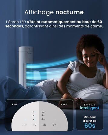 Турбовентилятор Pro Breeze з пультом керування, 76 см, коливання 65°, таймер, 3 швидкості – потужний та енергоефективний, тихий вентилятор для спальні та офісу, білий