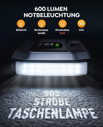 Powerbank YaberAuto для запуску двигуна з компресором, 160PSI, 6500A, PD 65W, 26800mAh. Запуск авто, 600 люмен, LCD екран