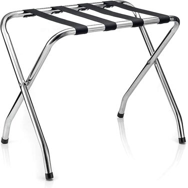 CARO-Furniture Suitcase Stand Luggage Rack Suitcase Stand, Chrome-plated Metal, Folding