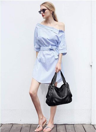 Жіноча сумка-шопер велика шкіряна чорна через плече Hobo Bag Damen - оригінал