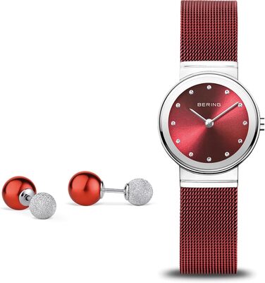 Годинник Bering жіночий кварцовий на зап'ястя | 26 мм корпус та циферблат з нержавіючої сталі | Браслет Міланська сітка | Сапфірове скло | 5 ATM | 10126 (10126-303-GWP)